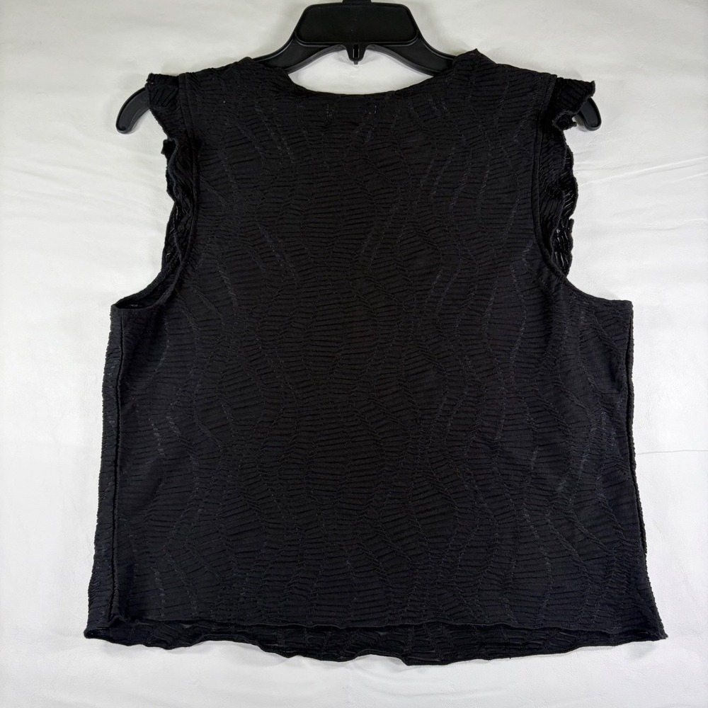 Future Collective Black Textured Ruffle Sleeveless Blouse Top Large New with tag - Picture 10 of 11